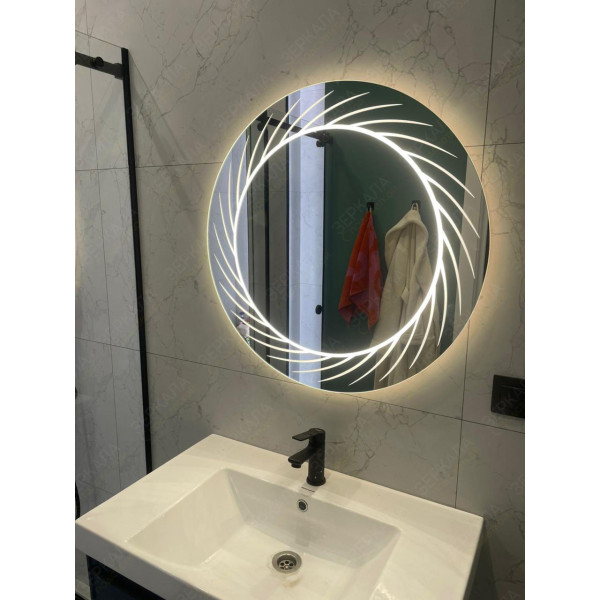 Выполненная работа: круглое зеркало с дизайнерской подсветкой Лацио