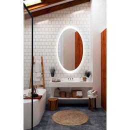 Овальное зеркало в ванну с подсветкой Мелодия 60х90 см